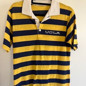 Striped vintage UCLA polo yellow and navy
